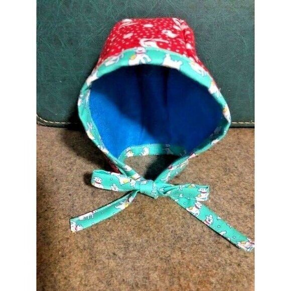 Handmade Baby Bonnet Newborn 0-3 Months Puppies - Picture 1 of 6